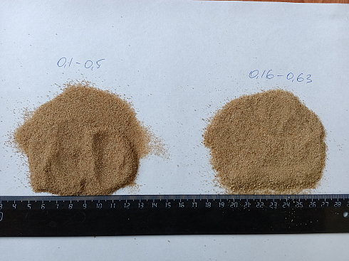 Кварцевый песок для площадок фр. 0,16-0,63 мм.  купить в Сургуте фото Камень Клуб