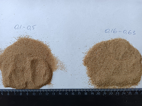 Кварцевый песок для площадок фр. 0,16-0,63 мм.  купить в Сургуте фото Камень Клуб