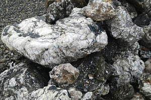 Kamenclub.ru: Черный гранит - кварцит фр. 500-1000 мм.  купить в Сургуте гранит кварцит черный серый белый скальный колотый валун 9750 руб/т   фото КАМЕНЬ КЛУБ