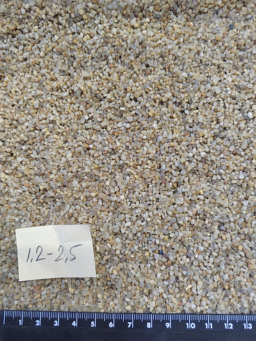 Кварцевый песок сухой фракцинированный фр. 1,2-2,5 мм.  купить в Сургуте фото Камень Клуб