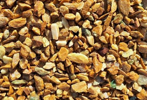 Kamenclub.ru: Щебень крошка желтый (ЗЛАТОЛИТ) фр. 10-20 мм.  купить в Сургуте златолит бежевый, золотистый, желтый каменная декоративная крошка щебня златолита 10800 руб/т   фото КАМЕНЬ КЛУБ