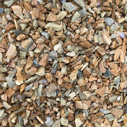 Kamenclub.ru: Щебень крошка желтый (ЗЛАТОЛИТ) фр. 10-20 мм.  купить в Сургуте златолит бежевый, золотистый, желтый каменная декоративная крошка щебня златолита 10800 руб/т   фото КАМЕНЬ КЛУБ